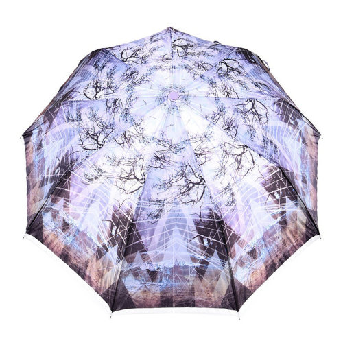 Зонт женский 3 сложения полуавтомат "Иллюзия" 9 спиц