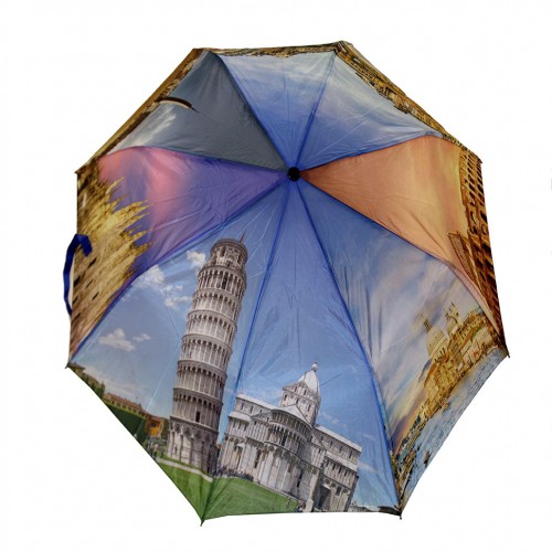 зонт женский 3 сложения полуавтомат "Италия" 8 спиц