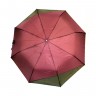 Зонт женский 3 сложения полуавтомат однотонный комбинированный с каймой 8 спиц
