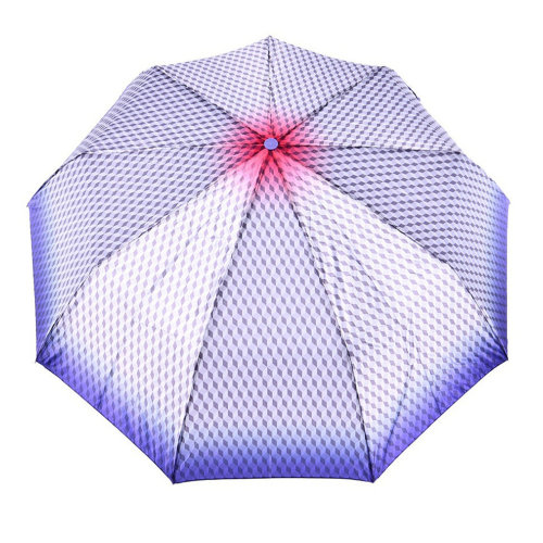 Зонт женский 3 сложения полуавтомат "Яркий микс" 9 спиц 